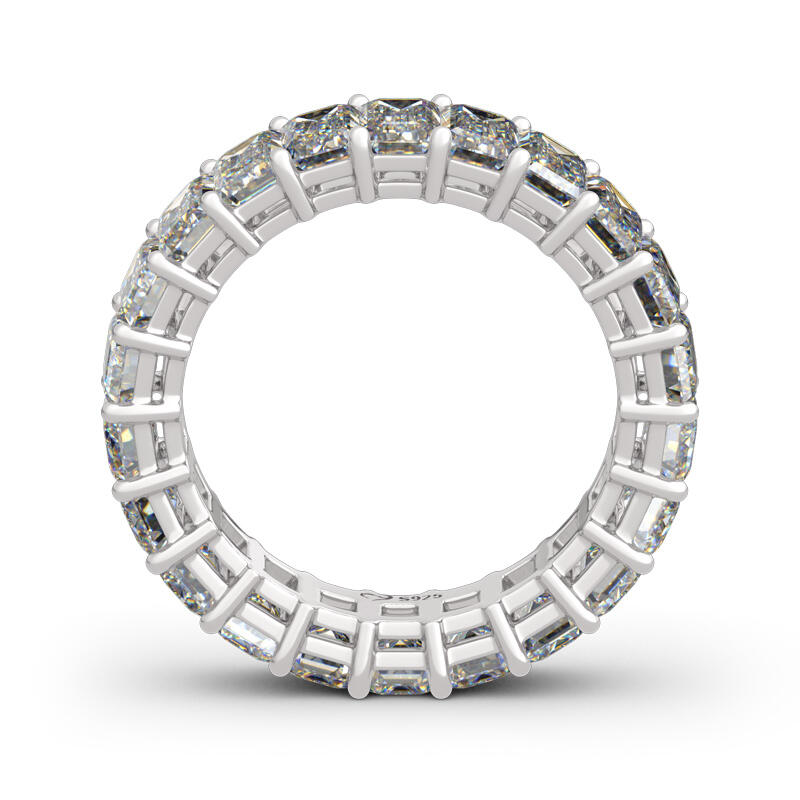 Jeulia Emerald Cut Eternity Sterling Silver Women's Band