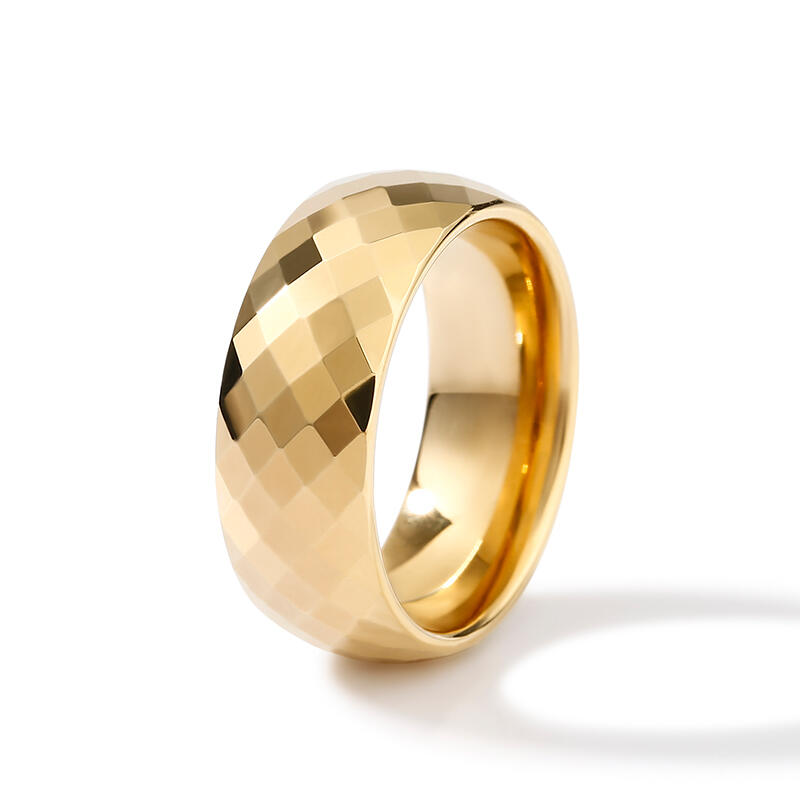 Jeulia Yellow Gold Tone Tungsten Steel Men's Band