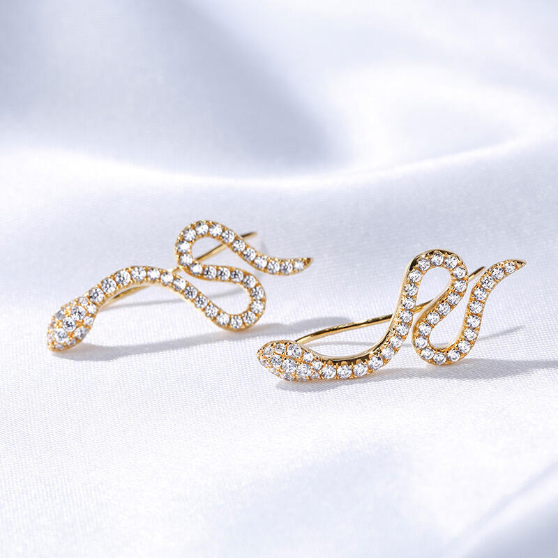 Jeulia Serpiente Pendientes Personalizado Plata De Ley