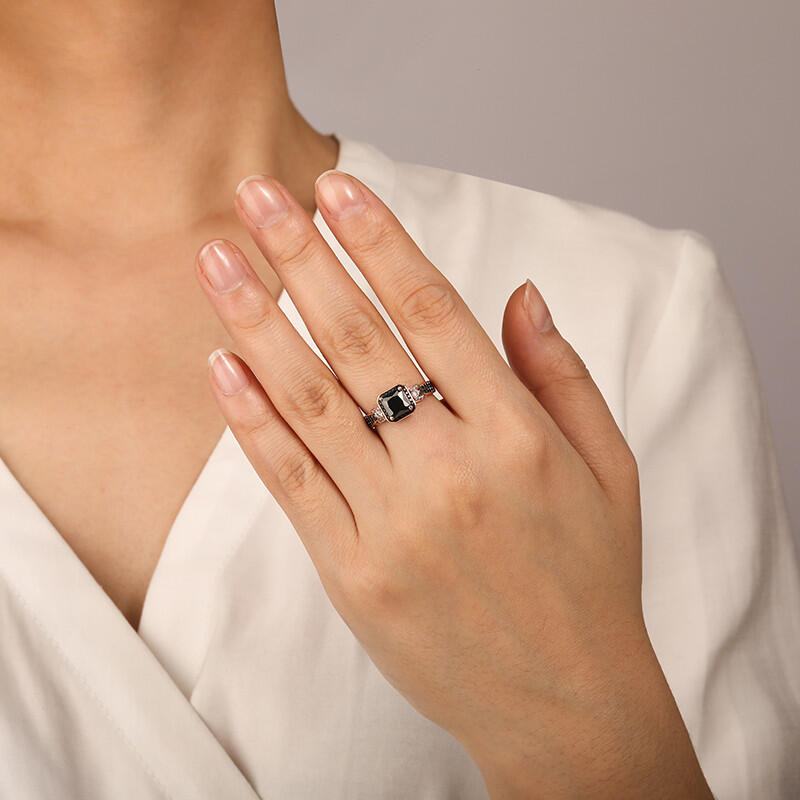 "Making Memories of Us" Asscher Cut Halo Engagement Ring