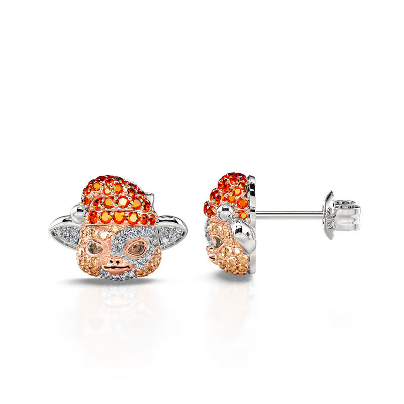 Jeulia Boucles d'oreilles Petit monstre maléfique Design mignon Argent Sterling