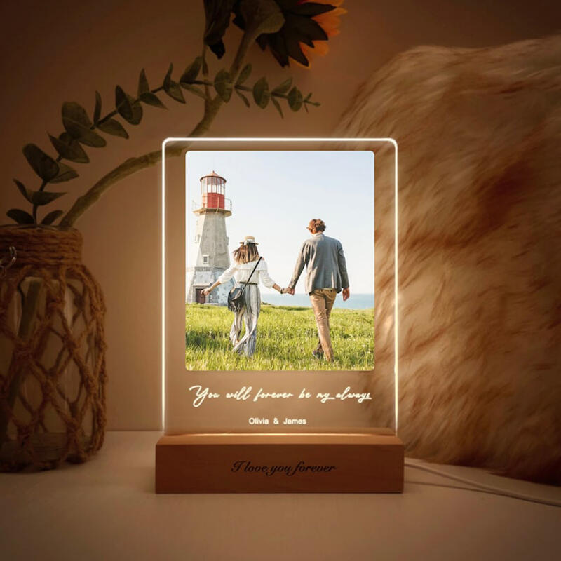Personalized Picture Acrylic Lamp Interesting Present for Couples