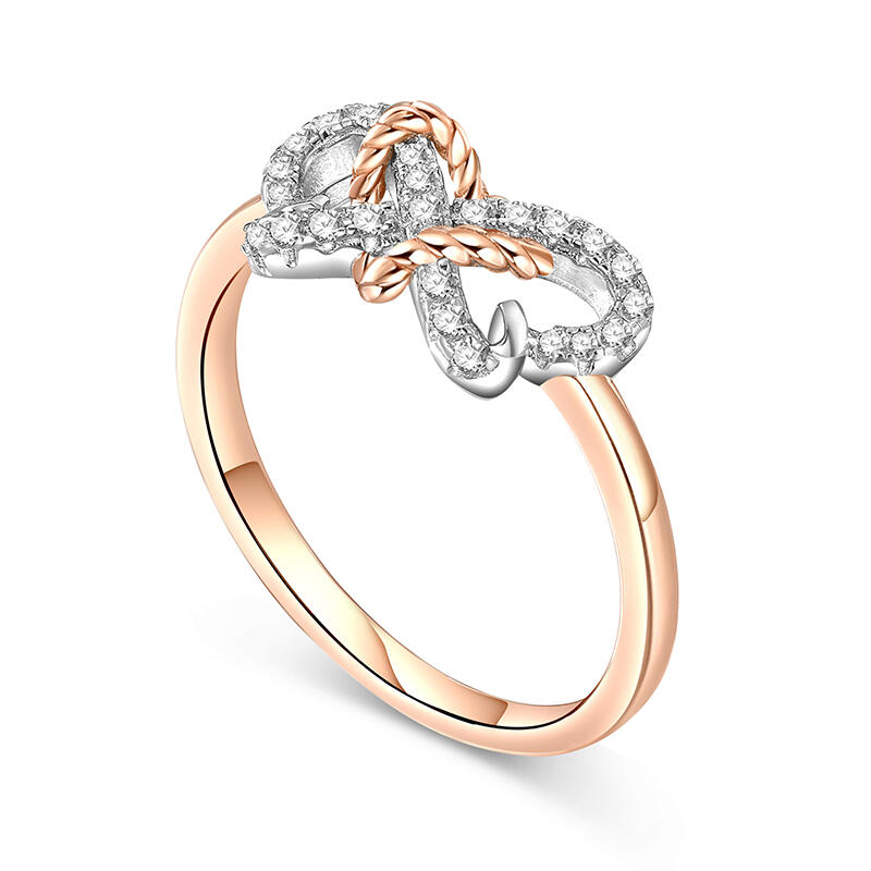 Jeulia Women Wedding Band Infinity Heart Butterfly Silver