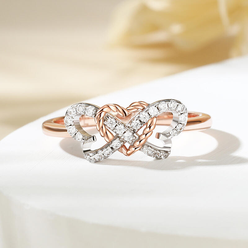 Jeulia Women Wedding Band Infinity Heart Butterfly Silver