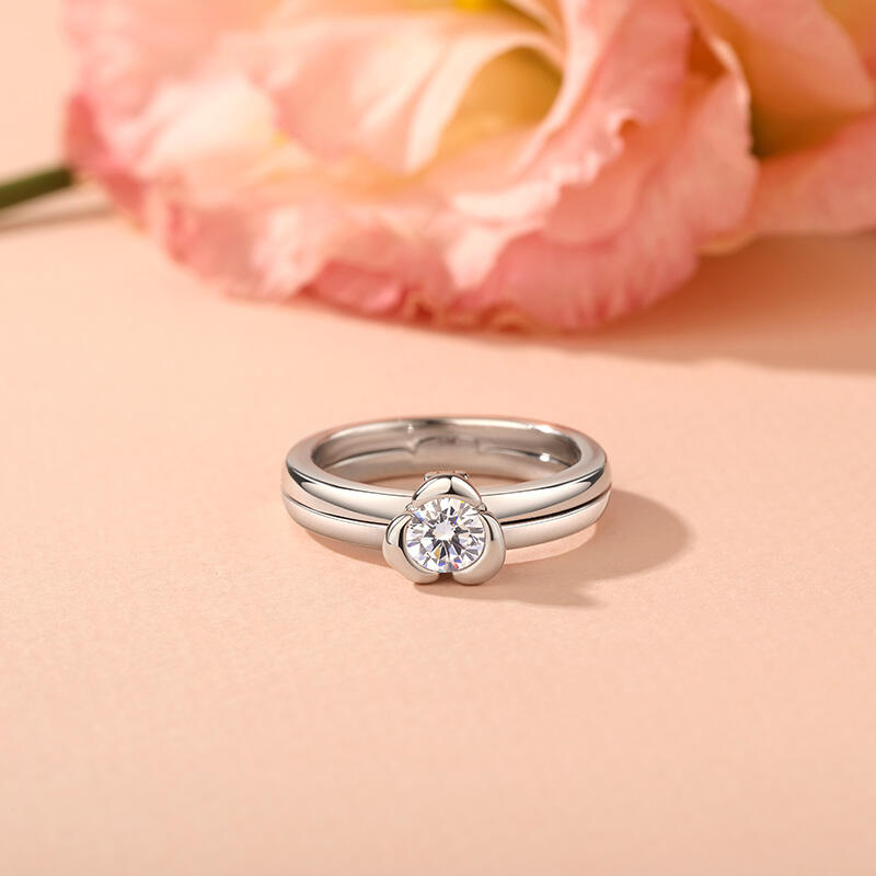 Jeulia Anillo de Promesa Grabado Personalizado Oculto de Plata de Ley