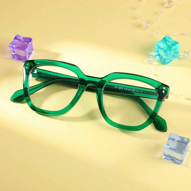 Gustave Quadratische Grüne Brille