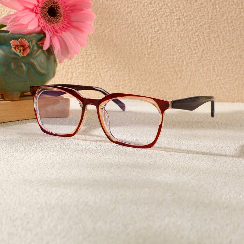 Ted Rechteckige Braune Brille