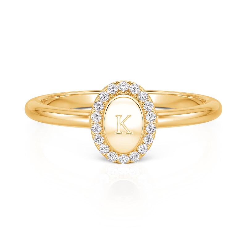 Jeulia Everyday Personalized Engraving Initial Ring