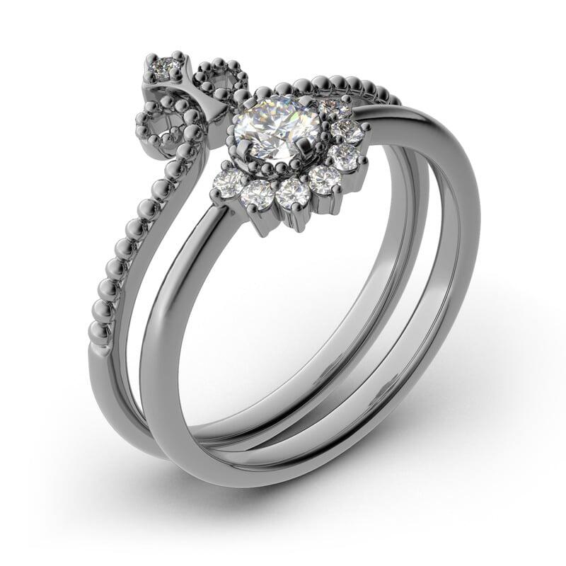 Jeulia Krone Sterling Silber Personalisiert Ringe Set