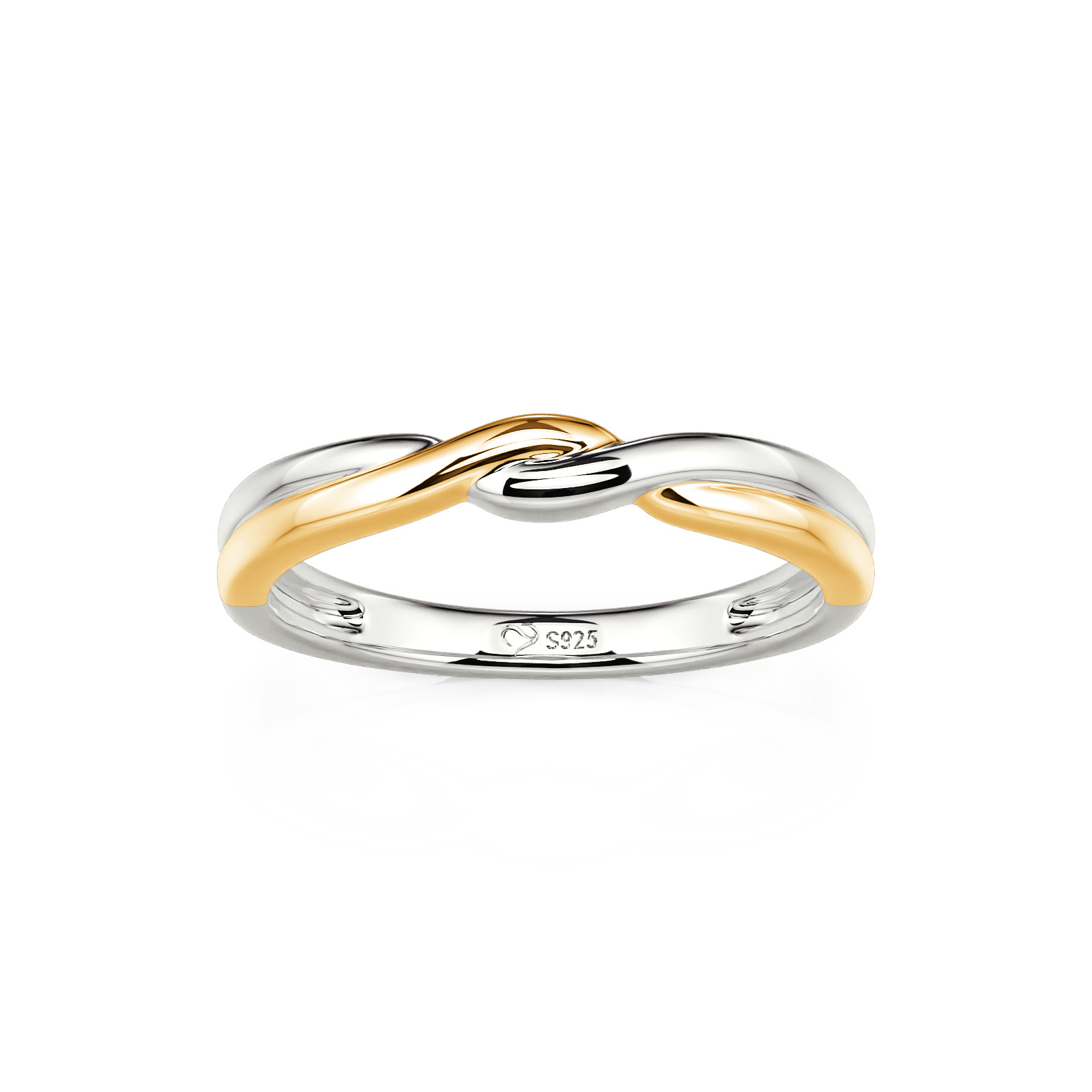 Et maison Twist Two Tone Plain Wedding Band for Men
