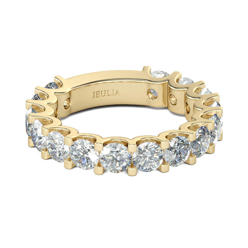 Jeulia Gold Tone Bar Setting Sterling Silver Women's Band