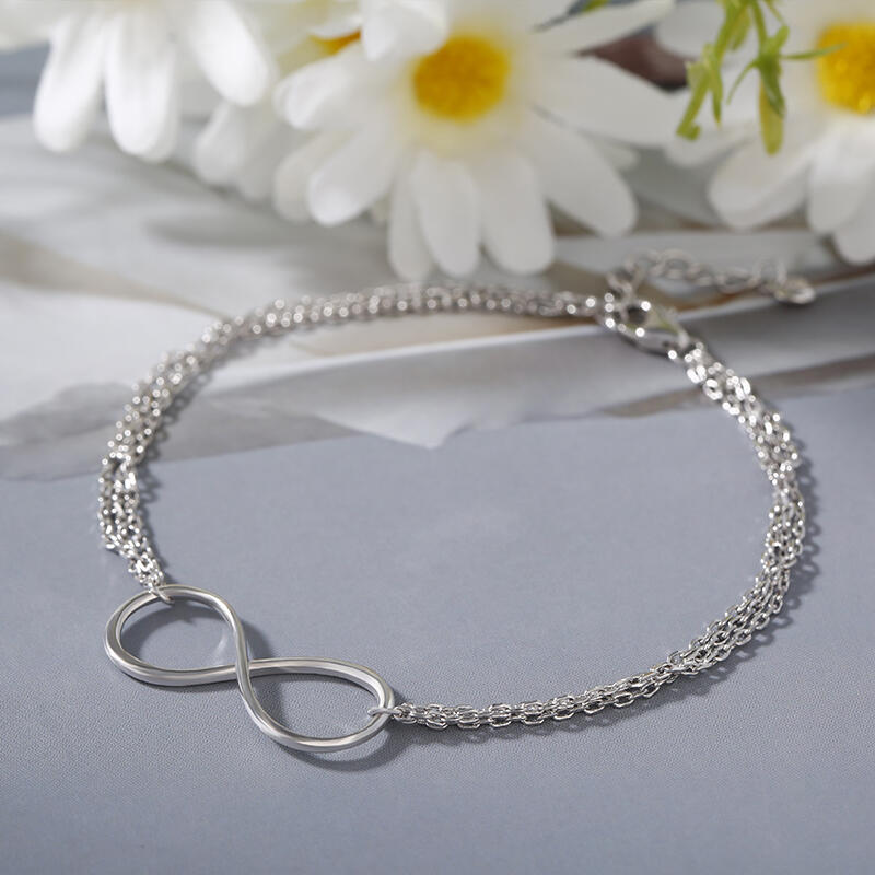 Jeulia シンプル インフィニティ シルバー アンクレット