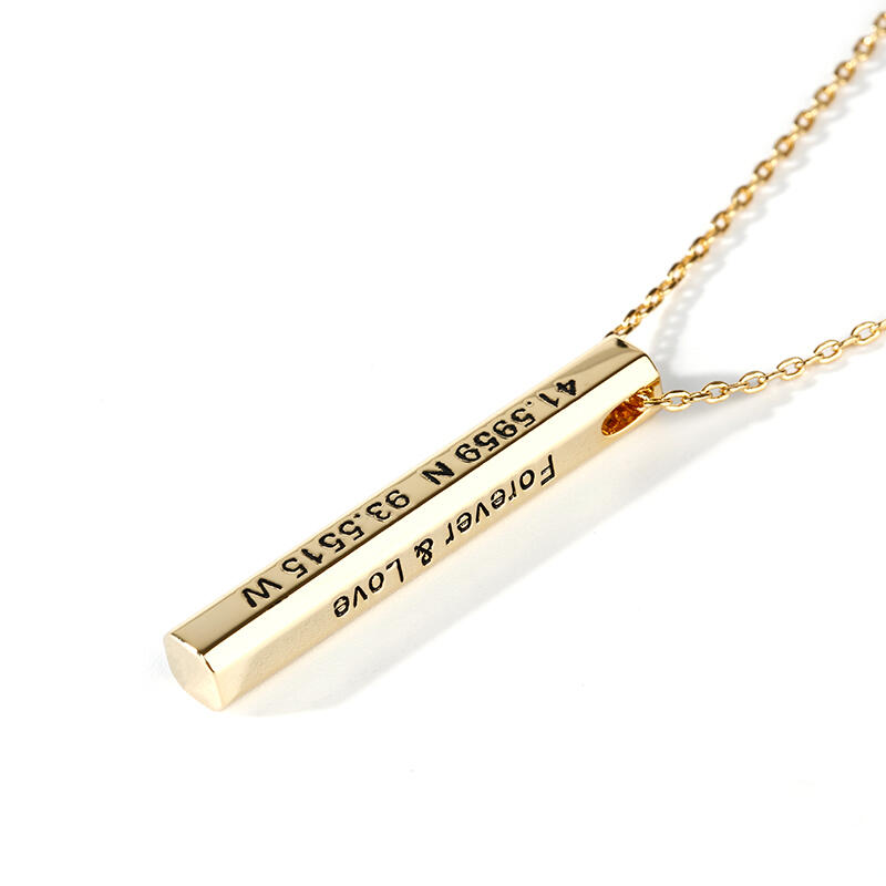 Jeulia "Love Story" Long 3D Bar Necklace