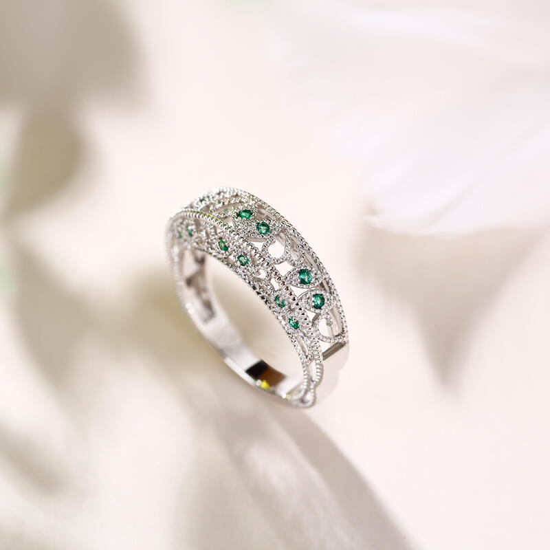 Jeulia スターリングシルバー ヴィンテージリーフ レディース リング