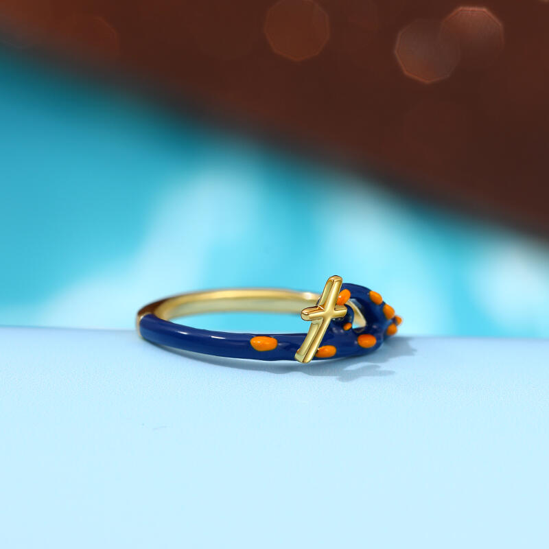 Jeulia "Get Released" Enamel Sterling Silver Ring