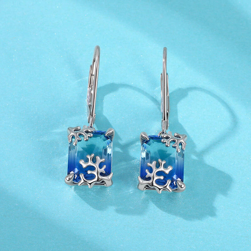 Jeulia "Coral Reefs" Emerald Cut Sterling Silver Jewelry Set