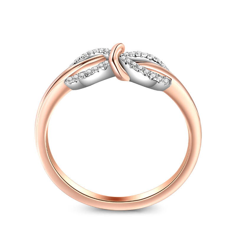 Jeulia Anillo de Boda de Infinito para Mujeres en Plata Esterlina de Dos Tonos