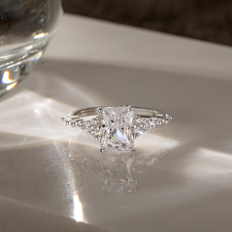 Jeulia Hidden Halo Radiant Cut Engagement Ring