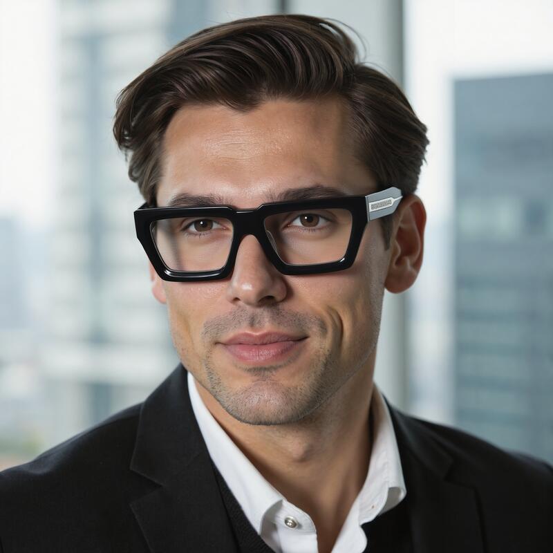 Evea Rectangle Schwarze Brille