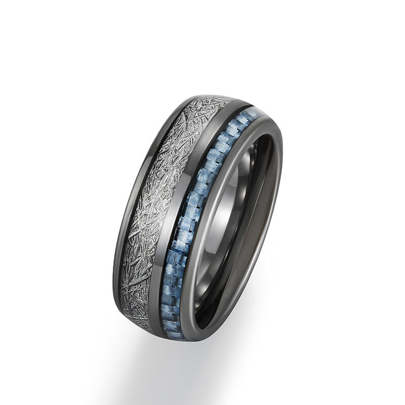 Jeulia Anillo de Tungsteno Clásico Minimalista para Hombres