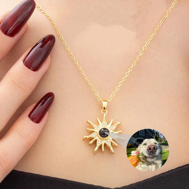 Personlig solrosprojektionsbildshänge gåva till fru