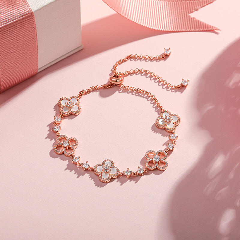 Jeulia Pulsera Linda Sakura de Plata de Ley