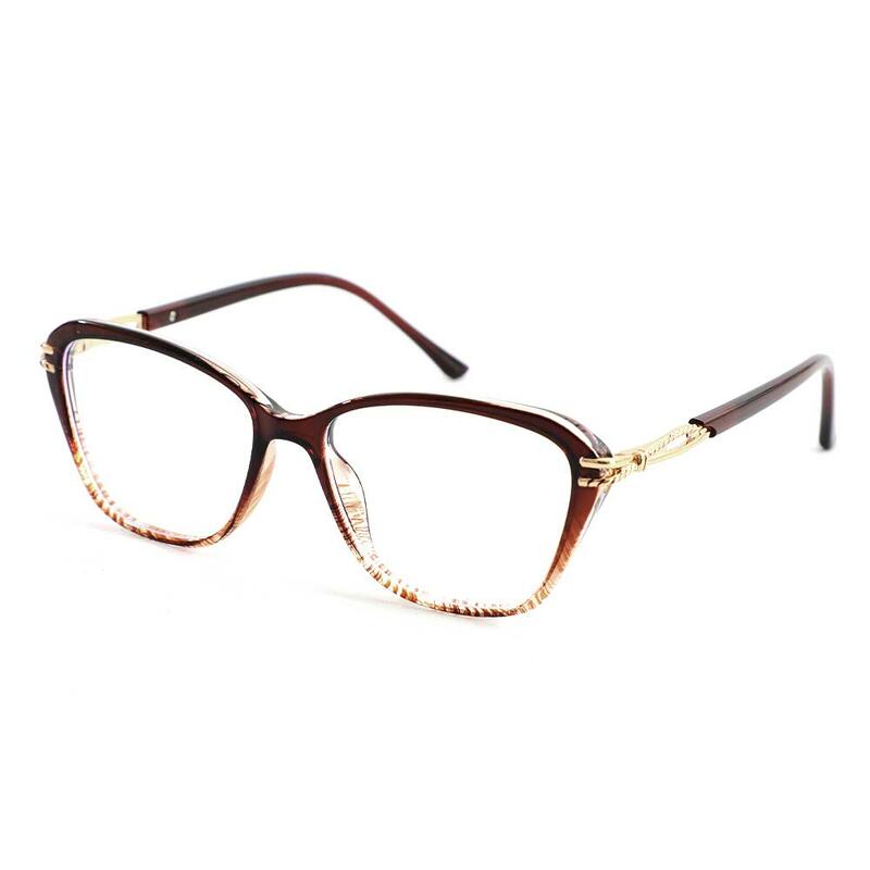 Edwii Cat Eye Braune Brille