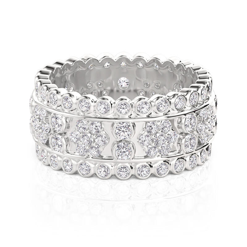 Jeullia Snowflake Eternity Band for Women Sterling Silver