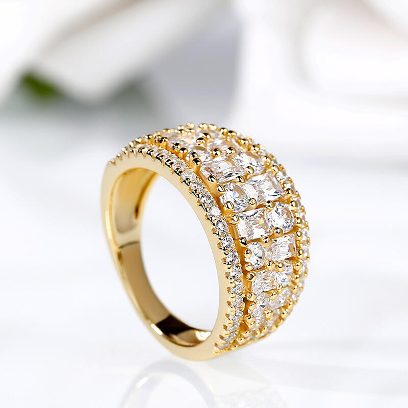 Jeulia Wide Shank Sterling Silver Women's Band