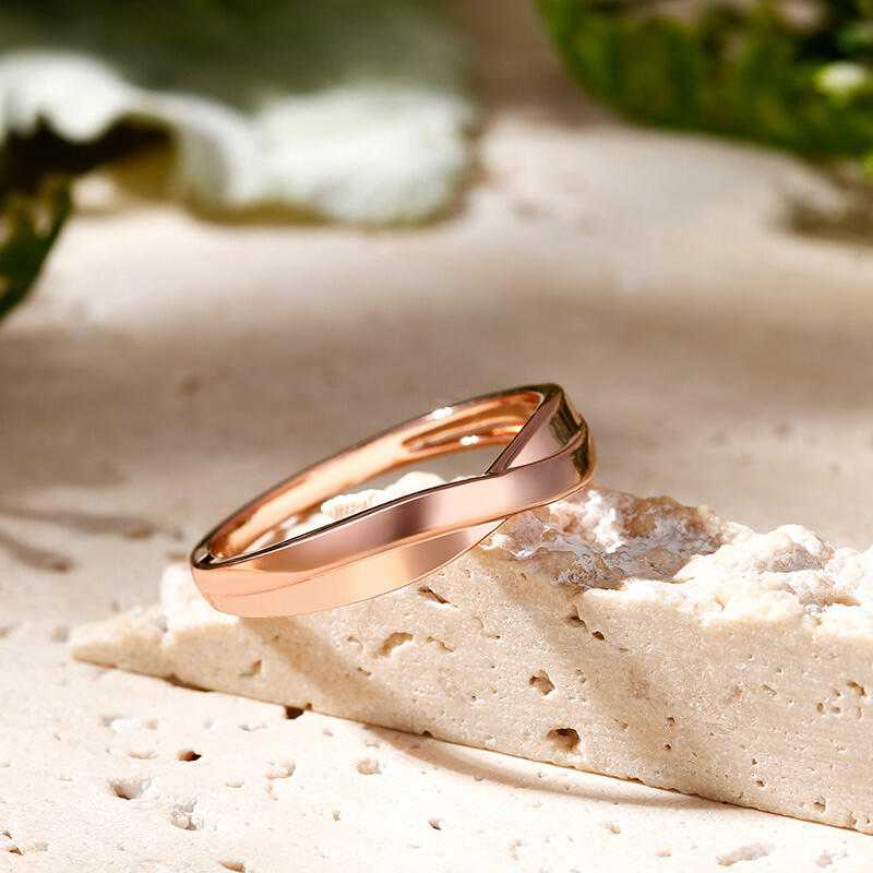 Jeulia Stylish Crossover Sterling Silver Men's Band