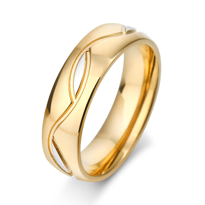 Jeulia Banda De Hombre De Acero De Titanio En Tono Dorado