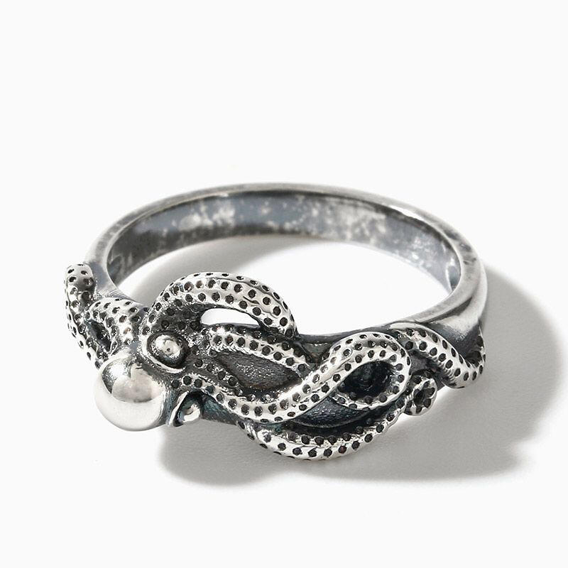 Jeulia Octopus Design Sterling Silver Ring