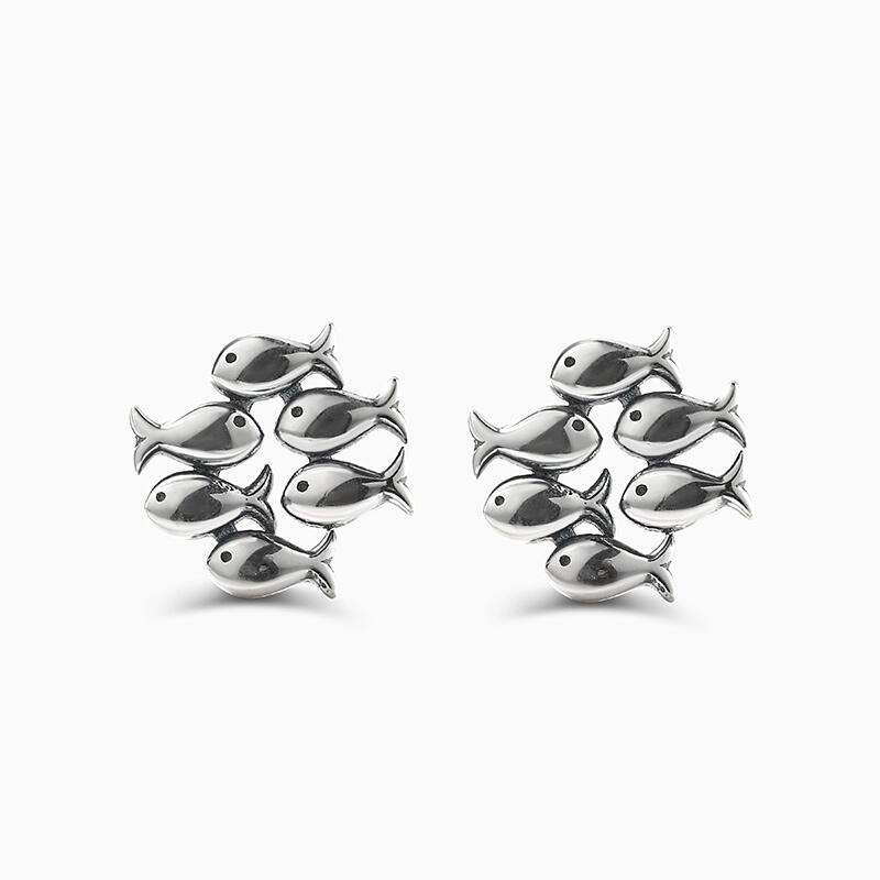Jeulia "School of Fish" Sterling Silver Earrings