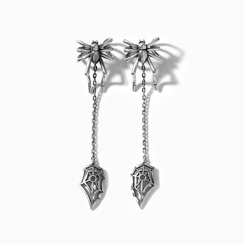 Jeulia "Spider Web" Sterling Silver Drop Earrings