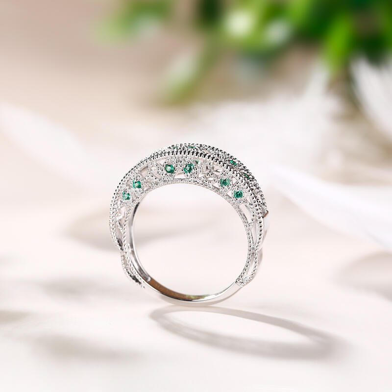 Jeulia スターリングシルバー ヴィンテージリーフ レディース リング