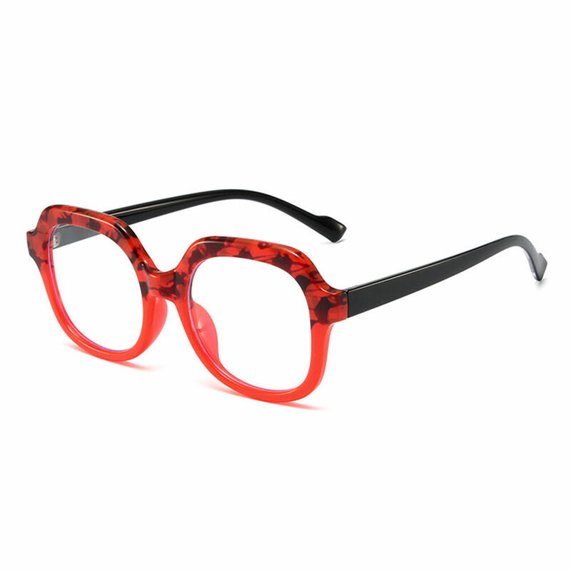 Gemma Geometric Red Glasses