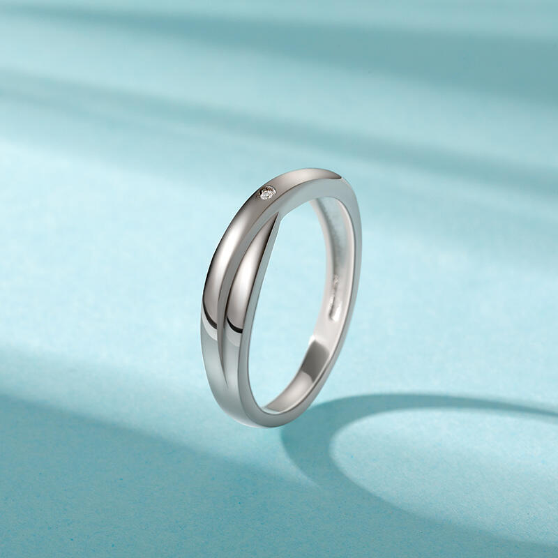 Jeulia Alianza Pareja de Boda para Hombre Solitario Simple Personalizada Trenzada