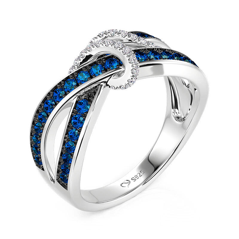 Jeulia Anillo Eternidad Cruzado Inspirado en Nudos para Mujer