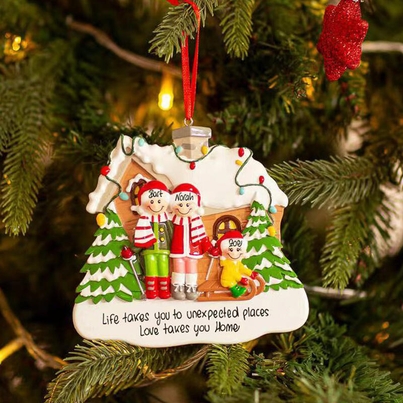 Adornos navideños familiares personalizados con nombres personalizados como regalo para seres queridos