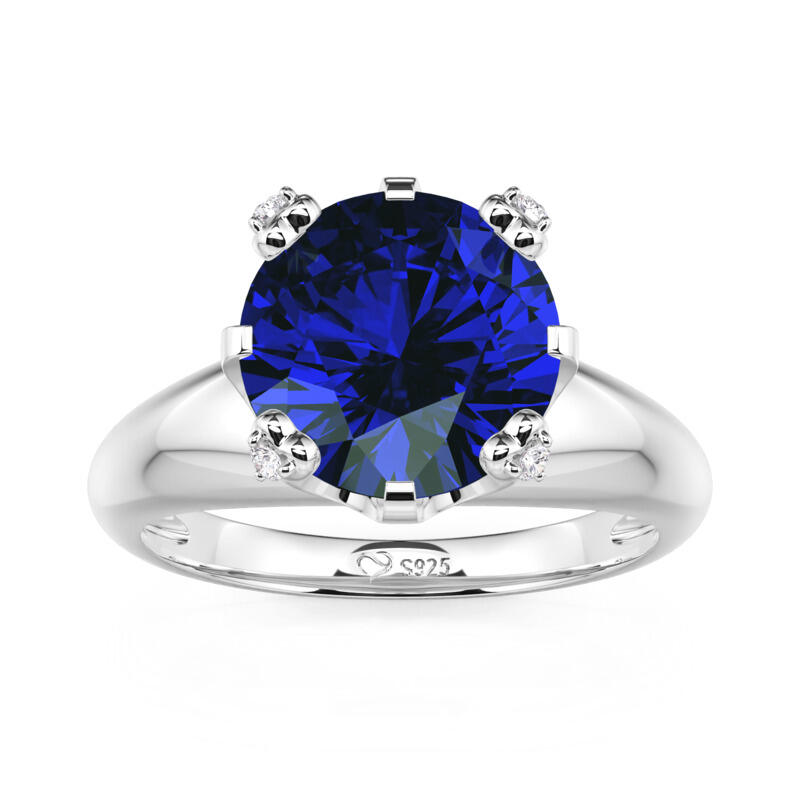 Jeulia Anillo de Compromiso Solitario Zafiro Corona