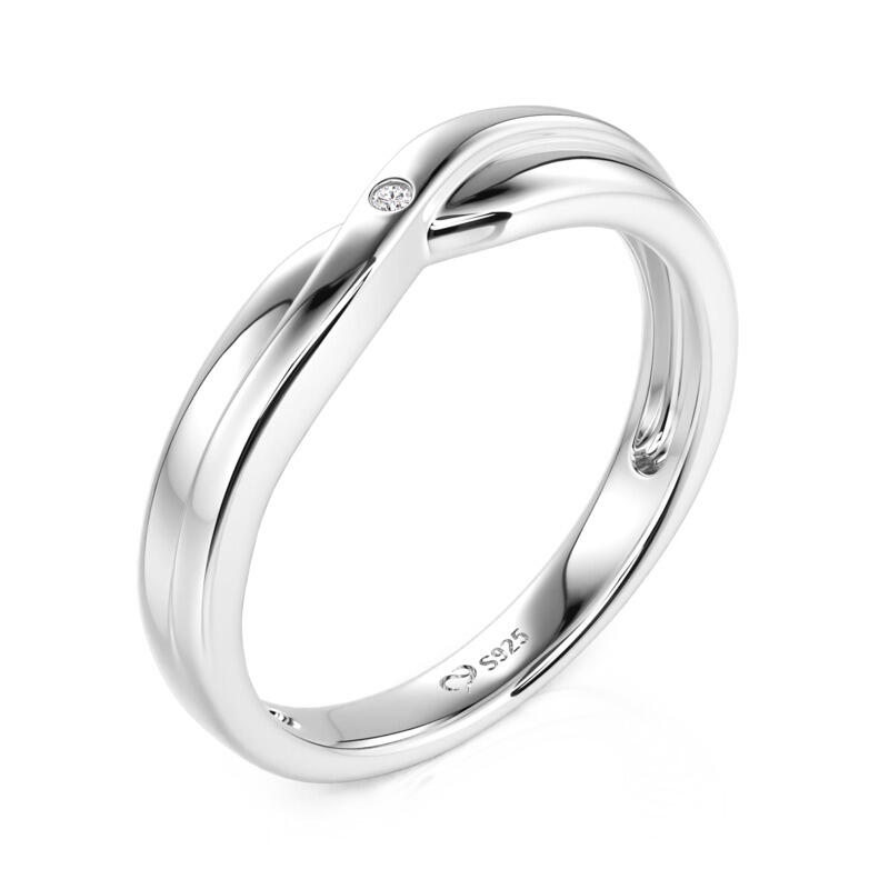 Jeulia Twisted Wedding Band for Men Sterling Silver
