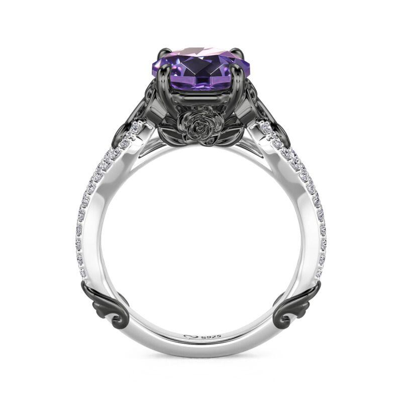 Jeulia Fashion Two Tone Infinity Rose Cut Purple Stone Ring