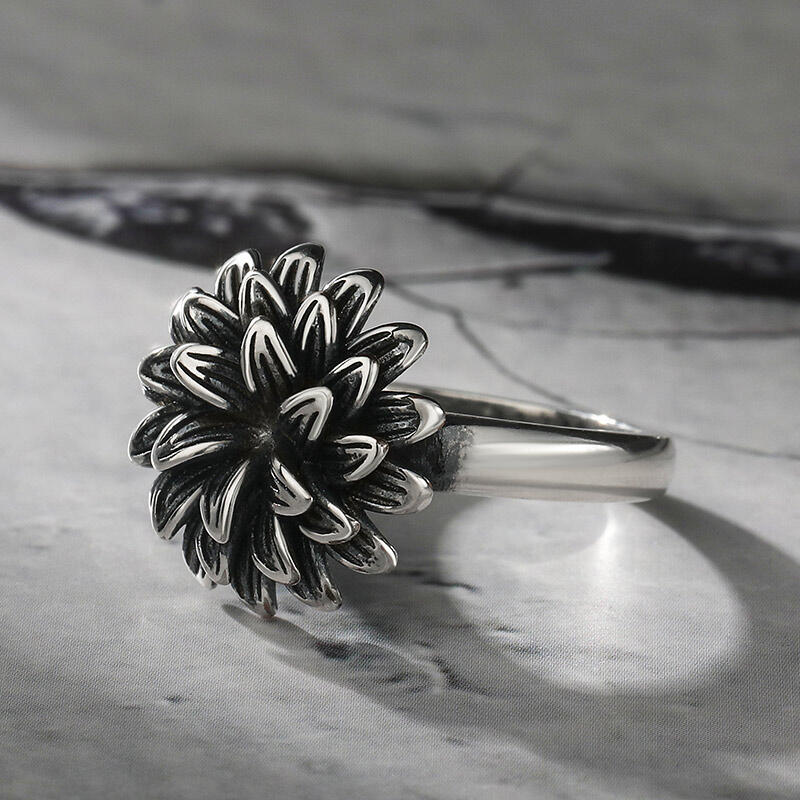 Jeulia "Gothic Flower" Srebrny pierścionek Sterling