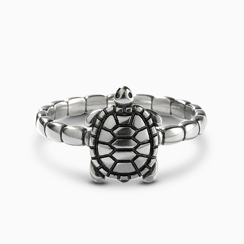 Jeulia "Whimsical Turtle" Sterling Silver Ring