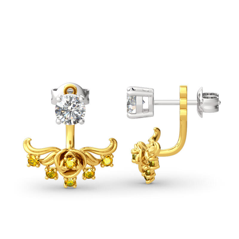 Jeulia Vintage Flower Sterling Silver Ear Jackets