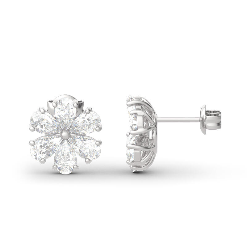 Jeulia Clous d'Oreilles Fleur Elégant en Argent Sterling