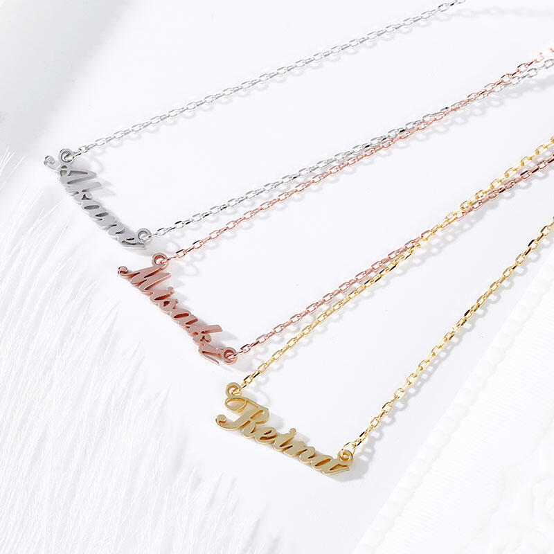 Jeulia Custom Three Tone Fashion Name Necklace in Sterling Silver