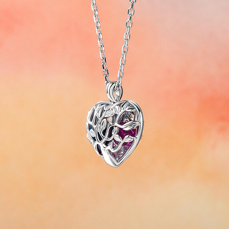 Jeulia Birthstone Heart Pendant Necklace