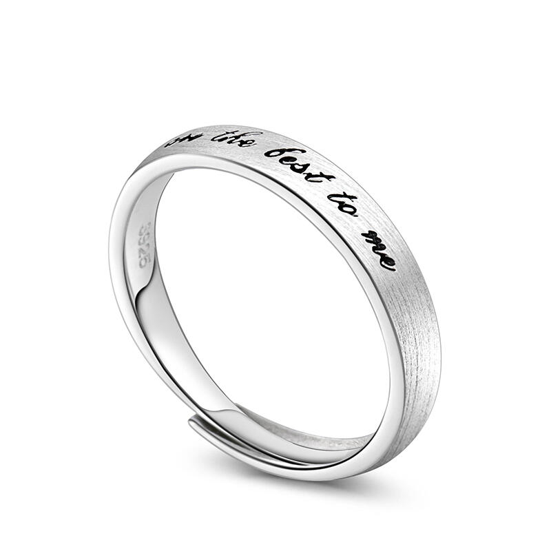 Jeulia Anillo de Pareja Ajustable para Hombre en Plata de Ley