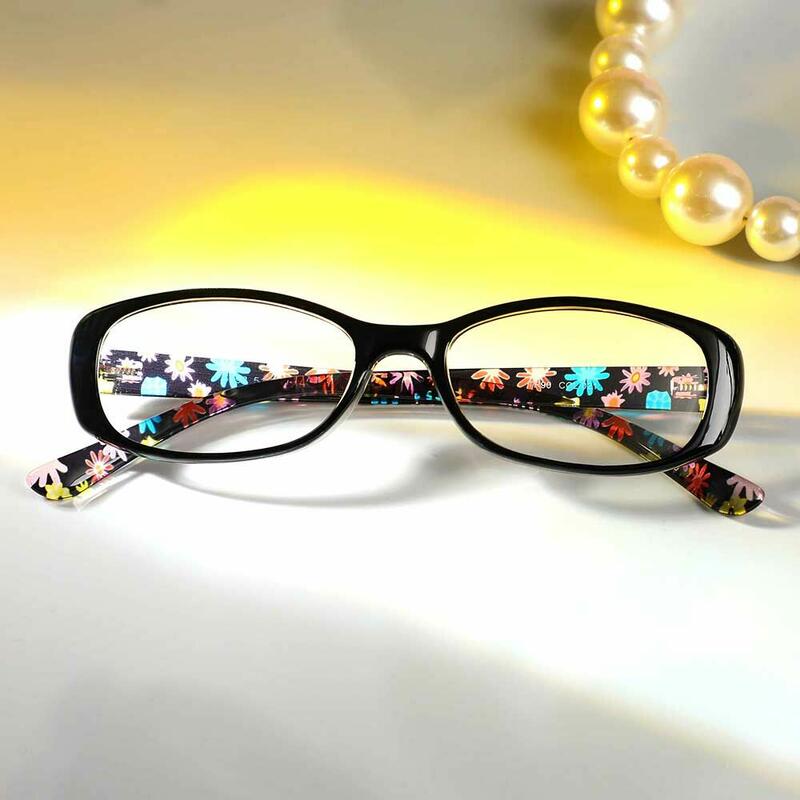 Theresa Rechteckige Schwarze Brille